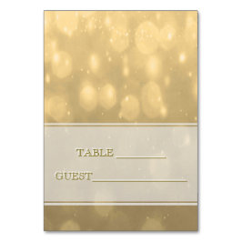 Mesa Tarjeta de Escort Bokeh de oro
