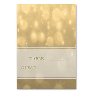 Mesa Tarjeta de Escort Bokeh de oro