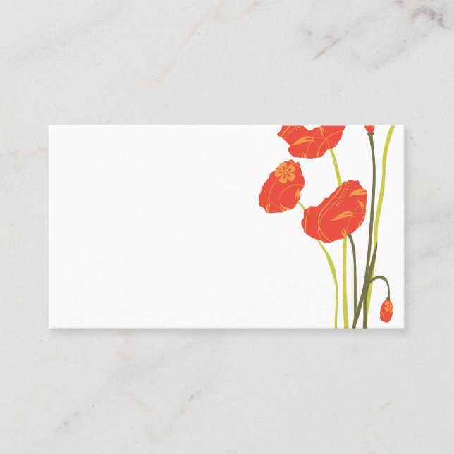Mesa Tarjeta de Escort de bonito Poppies (Anverso)