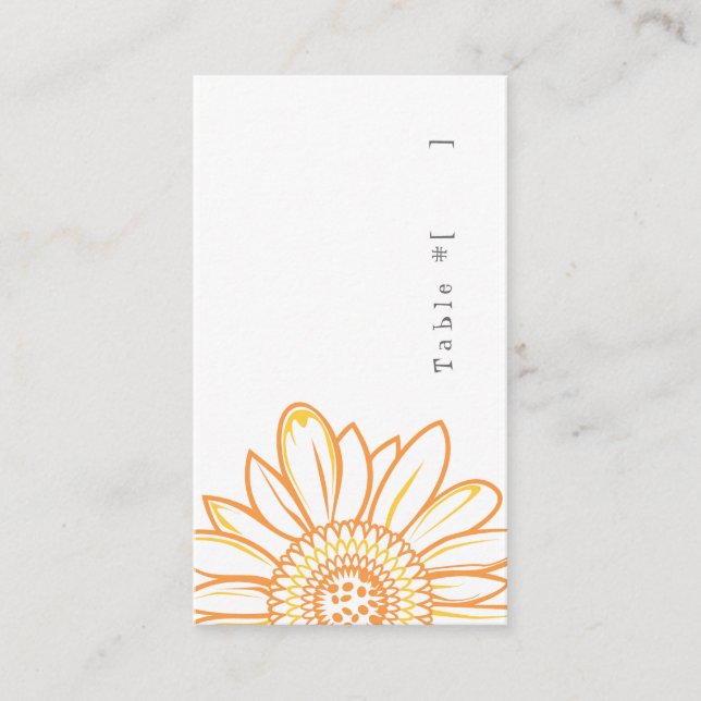 Mesa Tarjeta de Escort de Girasol (Anverso)