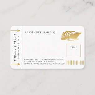 Mesa Tarjeta de Escort Gold Cruise Ticket Boarding Pass