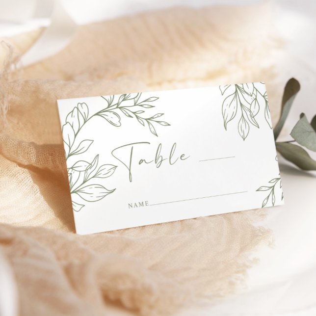 Mesa Tarjeta de Escort Sage Boho Flower Simple Boda (Subido por el creador)