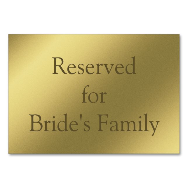 Mesa Tarjeta de fondo de oro gráfico reservada (Reverso)