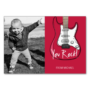 Mesa Tarjeta de foto de San Valentín para niños de rock
