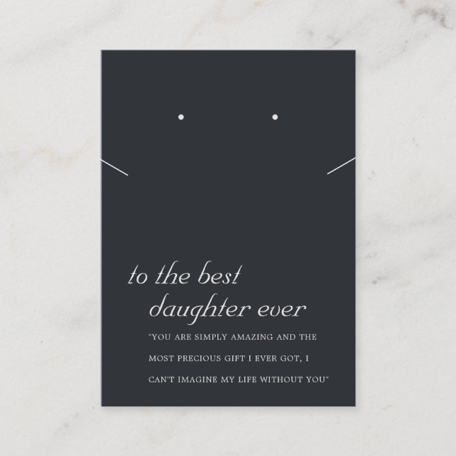 MESA TARJETA DE GANADO DE REGALO DE HIJA NEGRO Y BLANCO (Anverso)