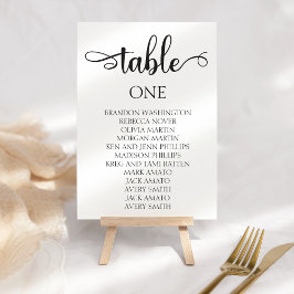 Mesa Tarjeta de gráfico de asientos de Boda de caligraf