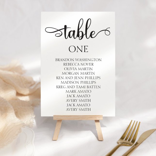 Mesa Tarjeta de gráfico de asientos de Boda de caligraf (Subido por el creador)