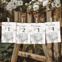 Mesa Tarjeta de gráfico de asientos floral blanco minim