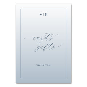 Mesa Tarjeta de gratitud minimalista azul calmado