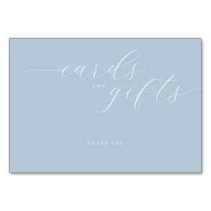 Mesa Tarjeta de Gratitud Minimalista Azul Sereno