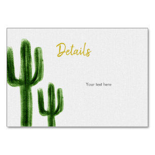 Mesa Tarjeta de inserción de cactus mexicano