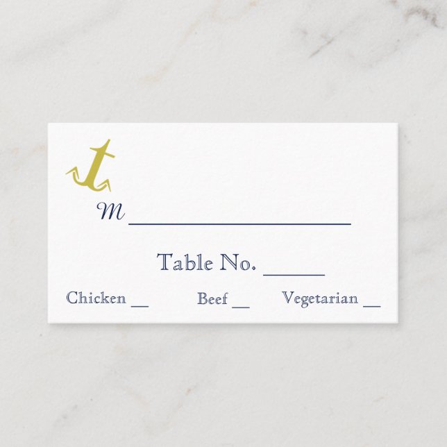 Mesa Tarjeta de la casa de bodas de la Marina Náutica d (Anverso)