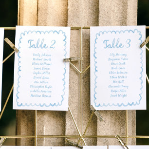 Mesa Tarjeta de la gráfica de la placa de asiento azul 