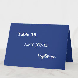 Mesa Tarjeta de lugar azul oscuro para elegir comida