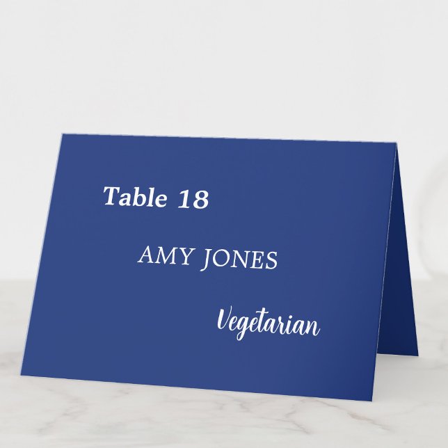 Mesa Tarjeta de lugar azul oscuro para elegir comida (Subido por el creador)