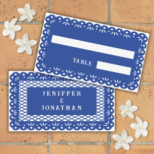 Mesa Tarjeta de lugar BLUE MEXICAN PAPEL PICADO