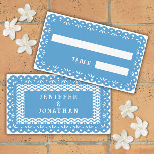 Mesa Tarjeta de lugar BLUE MEXICAN PAPEL PICADO