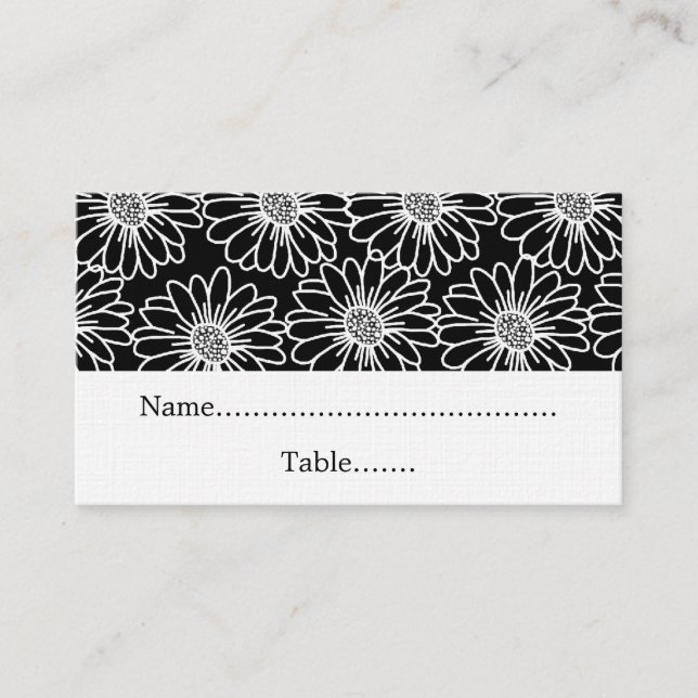 Mesa Tarjeta de lugar Boda de Daisies de Whimsical (Anverso)