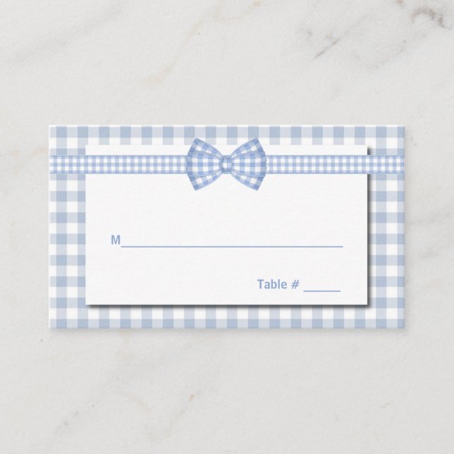 Mesa Tarjeta de lugar Boda de Moda de país de Gingham (Anverso)