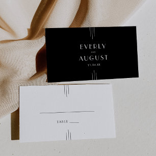 Mesa Tarjeta de lugar Boda negro de estilo Art Déco