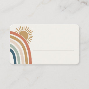 Mesa tarjeta de lugar boho arco iris sunshine