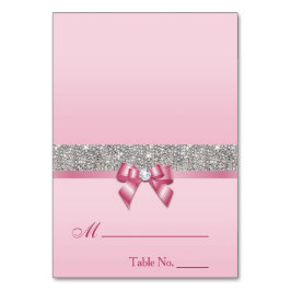 Mesa Tarjeta de lugar de arco rosado de las sucesiones 