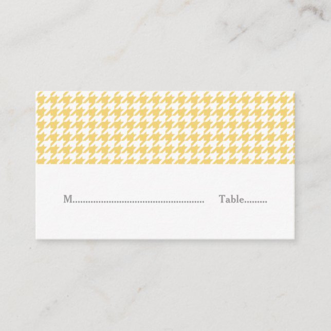Mesa Tarjeta de lugar de Boda amarilla de gallo (Anverso)