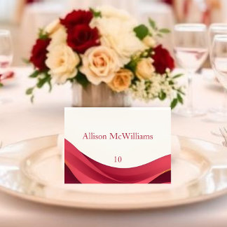 Mesa Tarjeta de lugar de boda borgoña