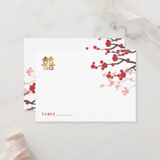 Mesa Tarjeta de lugar de boda china Sakura Double Happi