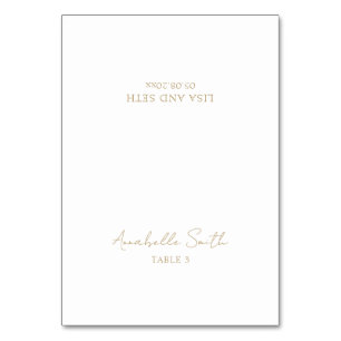 Mesa Tarjeta de lugar de boda clásica minimalista de or