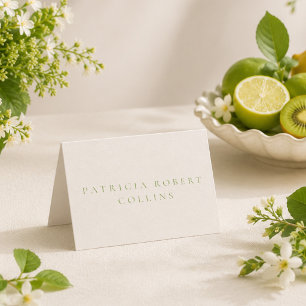 Mesa Tarjeta de lugar de boda con caligrafía de marfil