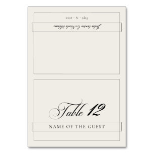 Mesa Tarjeta de lugar de boda con caligrafía en marfil
