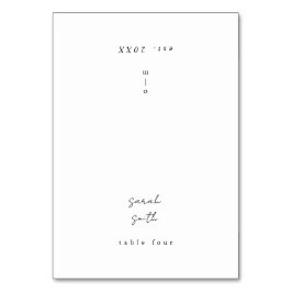 Mesa Tarjeta de Lugar de Boda con Caligrafía Minimalist