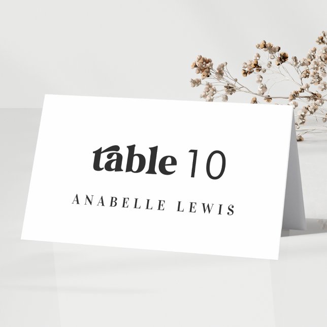Mesa Tarjeta de lugar de boda con guión retro con nombr (Subido por el creador)