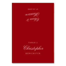 Mesa Tarjeta de lugar de boda con letra script minimali