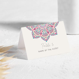 Mesa Tarjeta de lugar de boda con mandala clásico del P