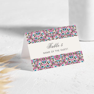 Mesa Tarjeta de lugar de boda con mandala geométrico de
