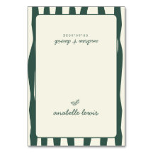 Tarjeta de lugar de boda con nombre de invitado pe