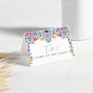 Mesa Tarjeta de lugar de boda de arcoíris de fiesta mex