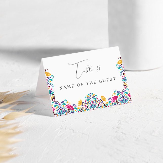 Mesa Tarjeta de lugar de boda de arcoíris de fiesta mex (Subido por el creador)