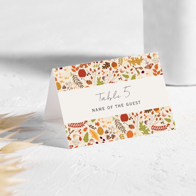 Mesa Tarjeta de lugar de boda de caída floral rústica s (Subido por el creador)