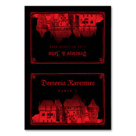 Mesa Tarjeta de lugar de boda de castillo de vampiro gó