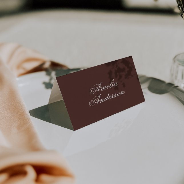 Mesa Tarjeta de lugar de boda de chocolate marrón antig (Subido por el creador)