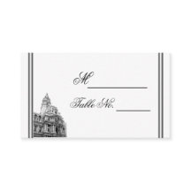 Tarjeta de lugar de boda de destino de Filadelfia