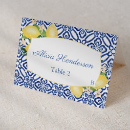 Mesa Tarjeta de lugar de boda de limones sicilianas bal