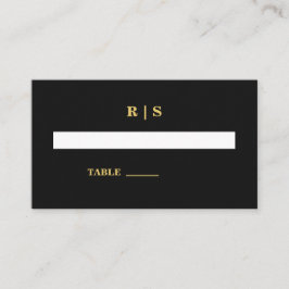 Mesa Tarjeta de Lugar de Boda de Lujo Negro y Dorado