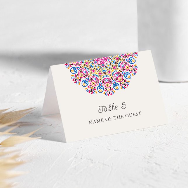Mesa Tarjeta de lugar de boda de mandala de estilo clás (Subido por el creador)