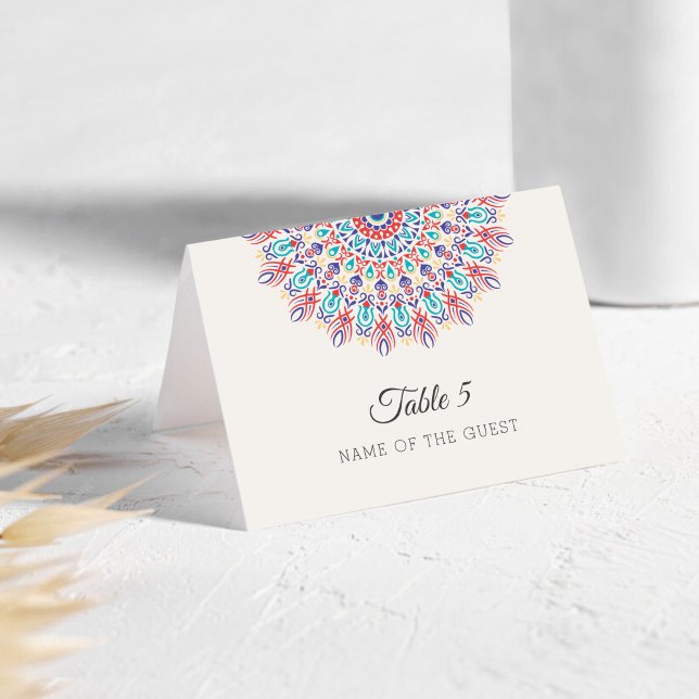 Mesa Tarjeta de lugar de boda de mandala de hierba seca (Subido por el creador)