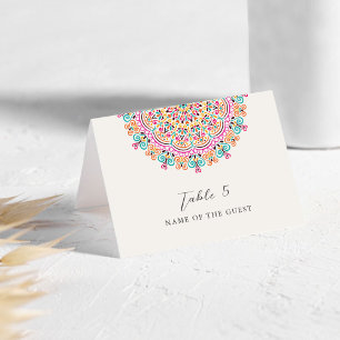 Mesa Tarjeta de lugar de boda de mandala floreciente me
