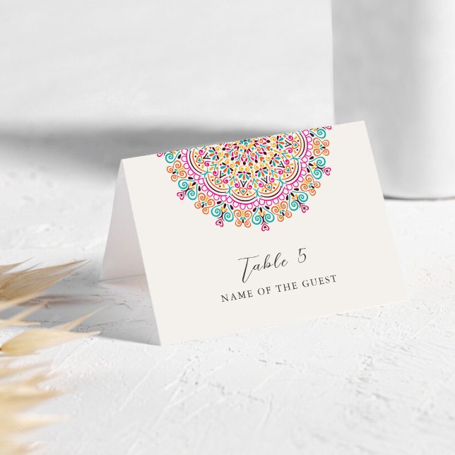 Mesa Tarjeta de lugar de boda de mandala floreciente me (Subido por el creador)